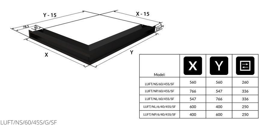 Решітка LUFT SF кутова графітова 56x56x6 1f57fea2b89d фото