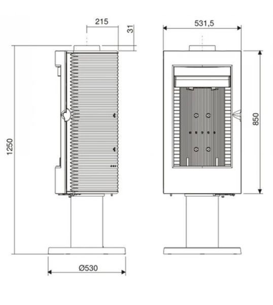 Чавунна піч Invicta PHAROS антрацит (360&deg;), яка обертається  ref. 9150-44 фото
