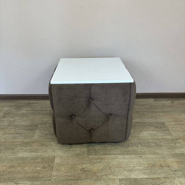 Пуф-трансформер 5в1 Остін-1 зі столиком велюр коричневий/біла аляска 1-3-9005 4060040101033 фото