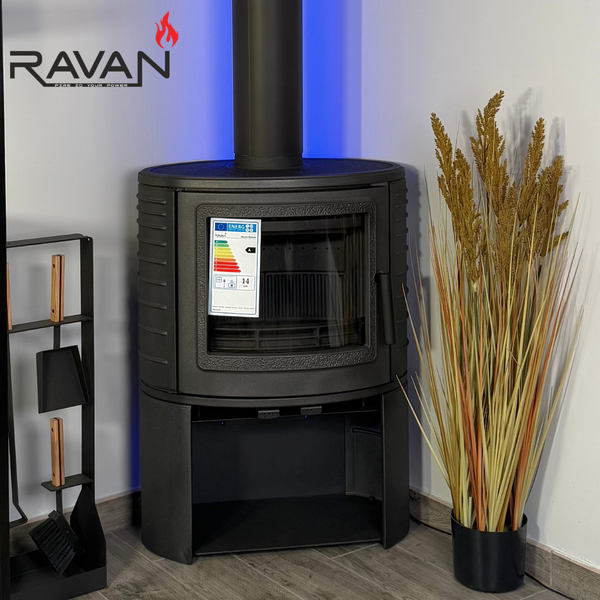 Чавунна піч RAVAN Deluxe 14 кВт на дровах 12404 фото