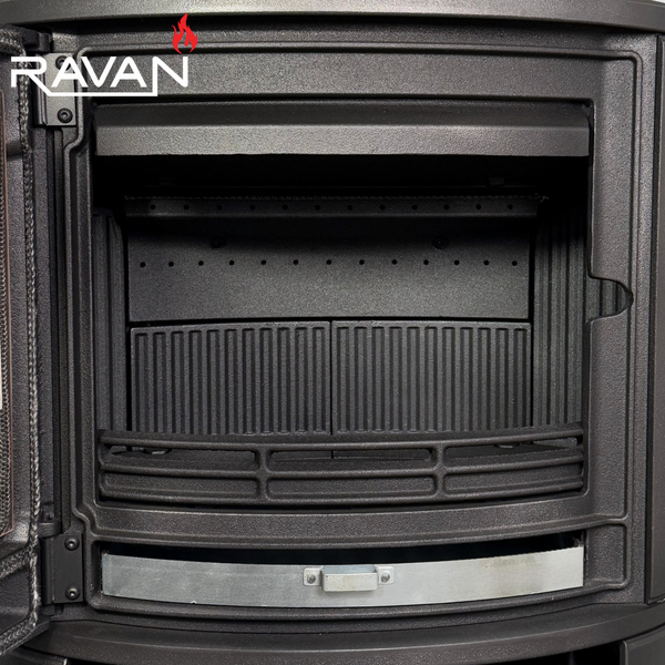 Чавунна піч RAVAN Deluxe 14 кВт на дровах 12404 фото