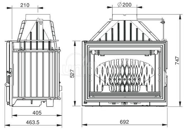 Камінна топка UNIFLAM 700 LUX з шибером 700 Lux Eco фото