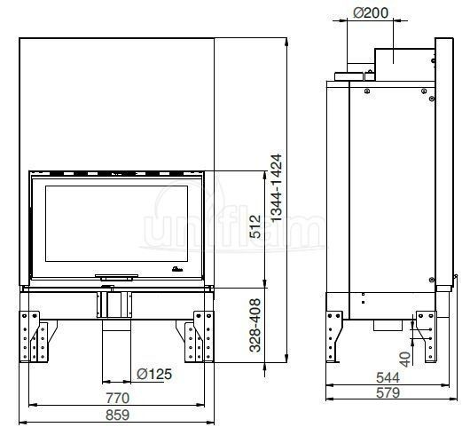 Камінна топка Uniflam 860 EVO гільйотина 860 EVO гільйотина фото