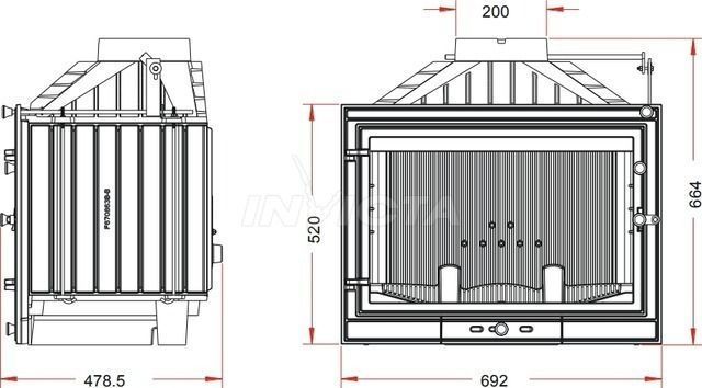 Камінна топка Invicta 700 Primo з шибером (ref. 9777-75) 94885 фото