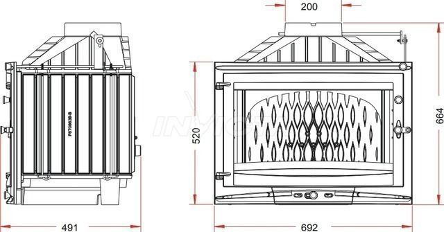 Камінна топка Invicta 700 Selenic з шибером (ref. 9769-75) 52234 фото