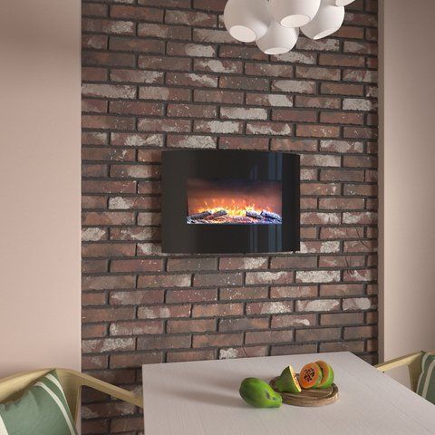 Настінний електричний камін Bonfire RLF-W03 (заокруглене скло) (66см) w03 фото
