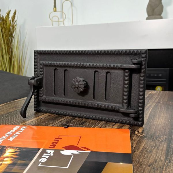 Комплект чавунні дверцята з вогнетривким склом Iron Fire Brown 440x640 мм + піддувальні 315х180 мм 1479 фото