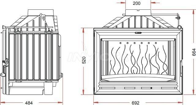 Камінна топка Invicta 700 Option з шибером (ref. 6774-75) 52214 фото