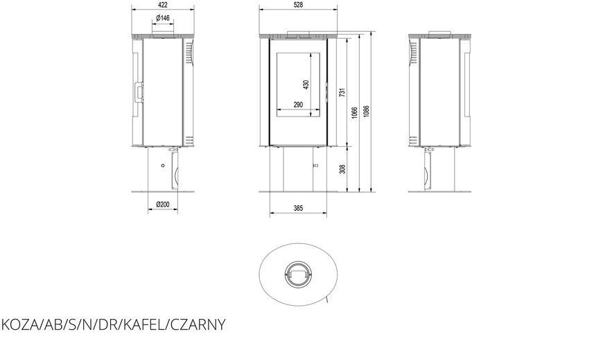 KOZA AB S/N/DR кахель чорна KOZA/AB/S/N/DR/KAFEL/CZARNY фото