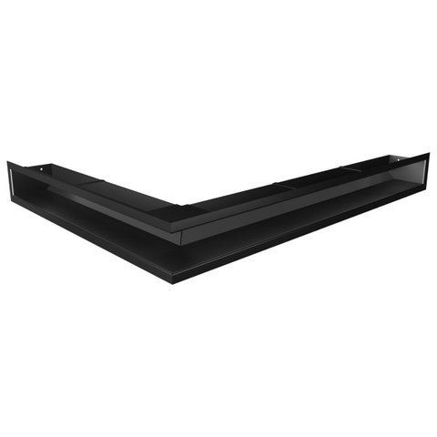 Вентиляційна решітка для каміна кутова права SAVEN Loft Angle 90х800х600 чорна LOFT/NP/9/80/60/BL фото