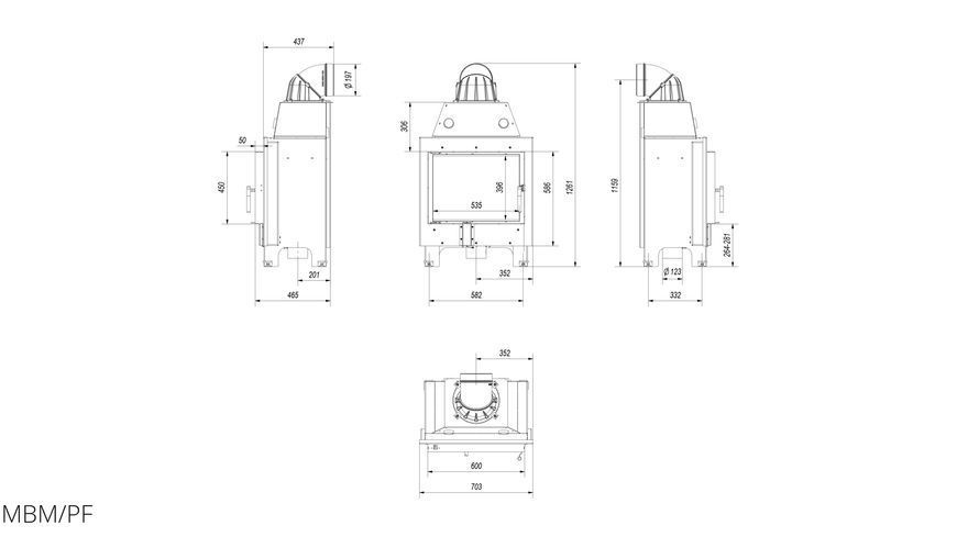 Камінна топка Kratki MBM 10 (10,0 кВт) MBM/PF фото