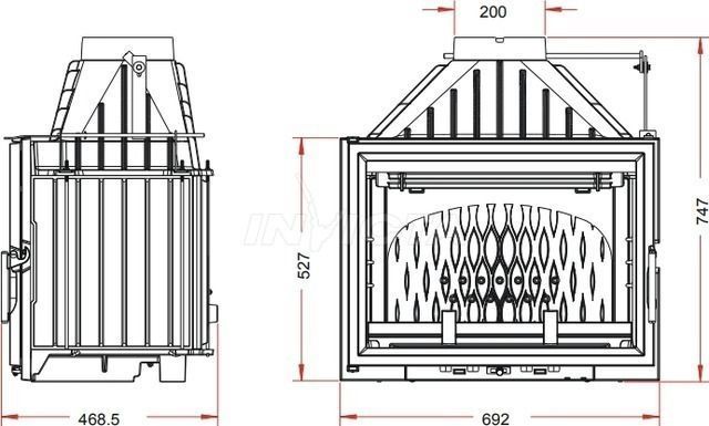 Камінна топка Invicta 700 Grande Vision з шибером (ref. 9270-75) 8801 фото