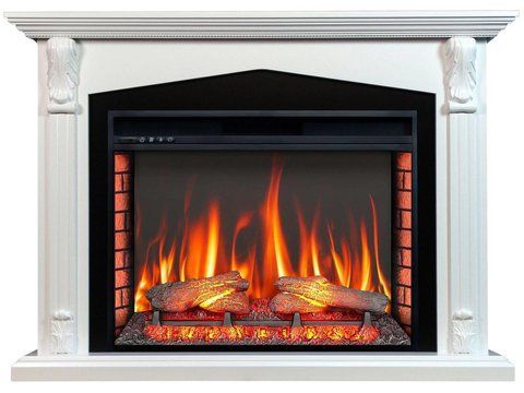 Камінокомплект ArtiFlame Praga AF33 білий з обігрівом і звуком горіння вогню Praga AF33 WT фото