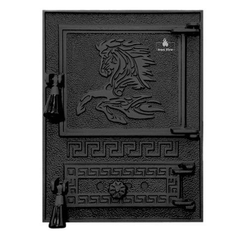 Дверцята чавунні пічні Versace WG Дверцята чавунні пічні Iron Fire Чавунні дверцята для печі 310х530 мм 1126 фото