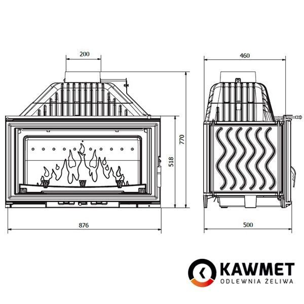 Камінна топка KAWMET W15 (16.3 квт) W15 16.3 kw фото