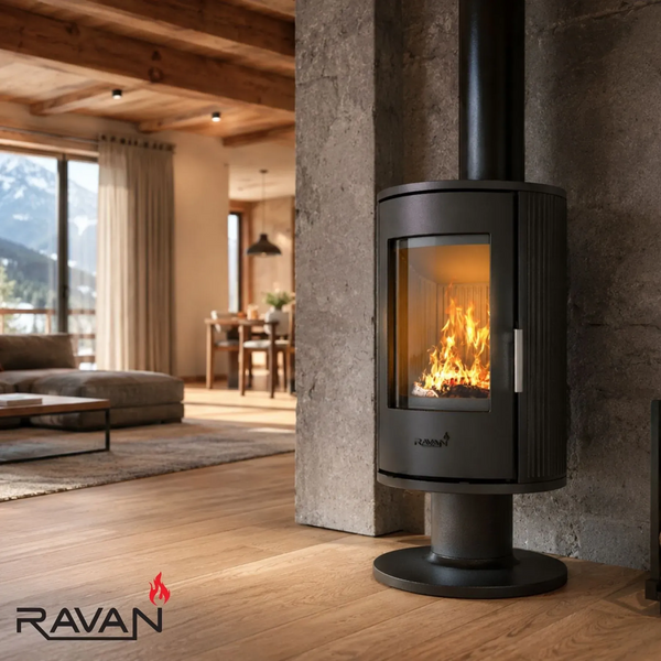 Чавунна піч камін Ravan Auron 12 кВт на дровах  5296 фото