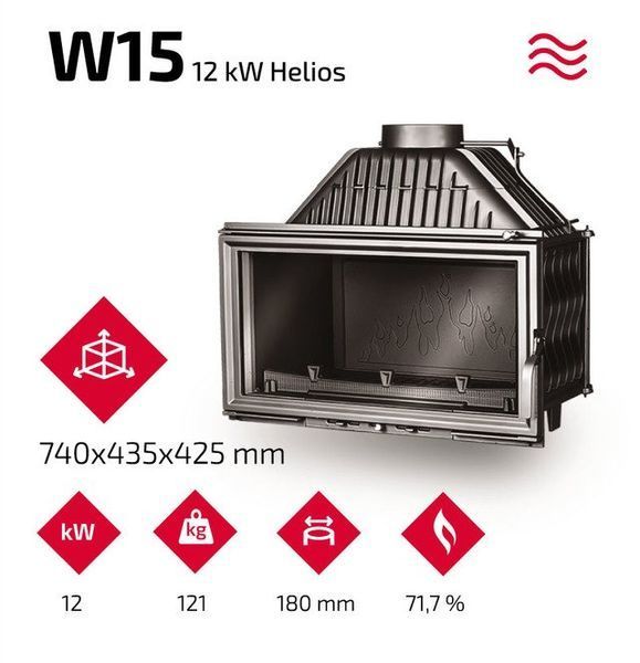 Камінна топка KAWMET W15 (13.5 квт) W15 13.5kw фото