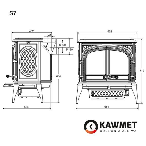 Чавунна піч KAWMET Premium ARES S7 (11,3 kW) EKO S7 фото