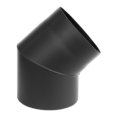 Коліно Darco 45&deg; на димохід &Oslash; 120 чорна сталь 2 мм KS 120/45-CZ 2 фото
