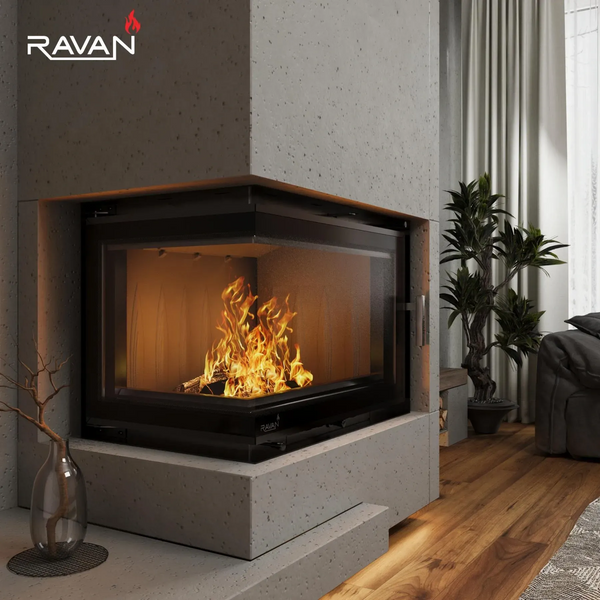 Чавунна камінна топка Ravan IMPERIAL 700 L на дровах 16 кВт 3176 фото