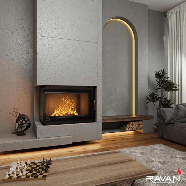 Чавунна камінна топка Ravan IMPERIAL 700 L на дровах 16 кВт 3176 фото