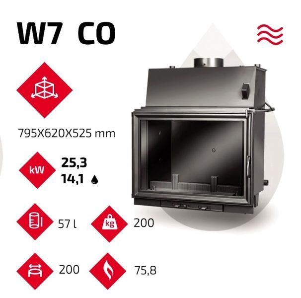 Камінна топка KAWMET W7 CO (25.3 kW) W7CO фото