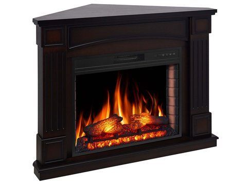 Камінокомплект ArtiFlame Boston Corner AF28S махагон коричневий антик з обігрівом і звуком горіння вогню Boston Corner AF28S MBA фото