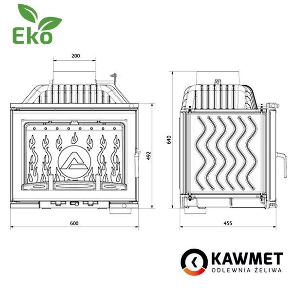 Камінна топка KAWMET W17 (12.3 kW) EKO W17 12.3kw фото