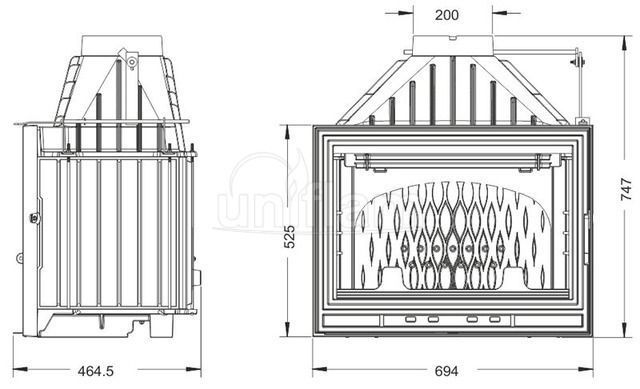 Камінна топка Uniflam 700 Optima Eco з шибером 700 Optima Eco фото