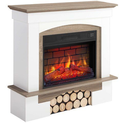 Камінокомплект ArtiFlame Woodley AF23BS білий / дуб сірий з обігрівом і звуком горіння вогню Woodley AF23BS WT/GO фото