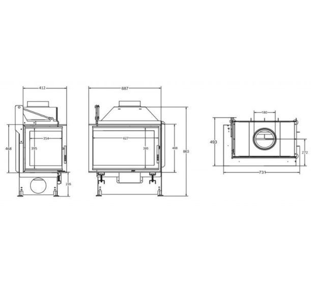 Камінна топка A.Caminetti QUATTRO 60 L Open Side QUATTRO 60 L фото