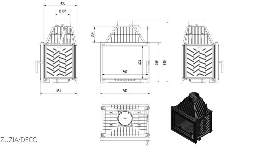 Камінна топка Kratki ZUZIA 16 DECO (16,0 кВт) ZUZIA/DECO фото
