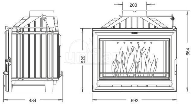 Камінна топка Uniflam 700 Option Eco з шибером 700 Option&nbsp;Eco фото