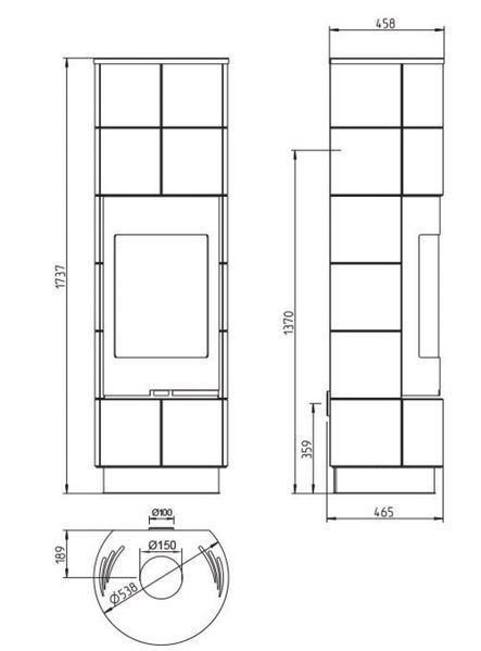 Піч-камін Thorma DELIA Ceramic STANDARD белый глянцевый F9489212010 фото