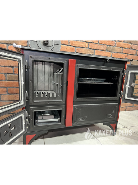 Піч Sabah S105 з варильною поверхнею та духовкою на дровах S105 RED фото