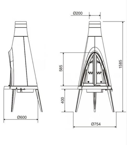 Чавунна піч Invicta TIPI антрацит  ref. 6153-44 фото